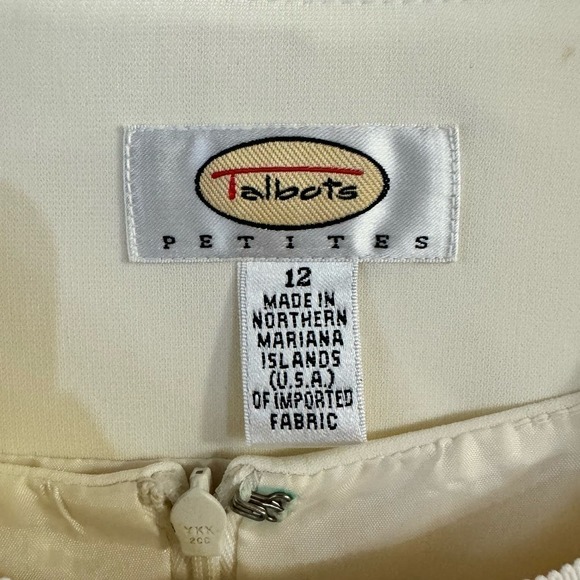 Vintage Talbots Petites Sheath Dress and Blazer Set Cream Size 12 Office Siren - Picture 11 of 12